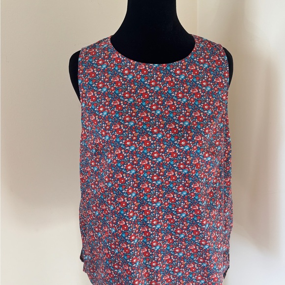 J. Crew - Liberty London Floral Tank Top - Red and Blue - Picture 1 of 5
